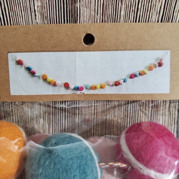 NEW Felt Macarons Multicolor Garland 55" inches Length, World Market Exclusive - Picture 3 of 8